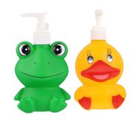 ARTIBETTER 2 pièces Distributeur de Shampooing Cartoon Vinyle Lot de Bouteilles Pompe Pressable pour Lotion et Gel Recharge Facile et Design Mignon pour Salle de Bain