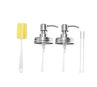 ARTIBETTER 2 pièces Distributeur Pompe INOX avec Joint Anti-Fuite Couvercle Lotion pour Salle de Bain et Cuisine Accessoires Durables