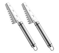 Artibetter 2 Pièces Grattoir à Écailles Poisson Manuel en Acier Inoxydable | Double Face, Lames Tranchantes, Surface Lisse, Nettoyage Facile, Usage Domestique, la Cuisine, Pince à Arêtes