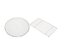 Artibetter 2 Pièces Grille de Refroidissement Métallique en Acier Inoxydable Argenté, Support Métallique Non Adhérent Design en Maille, pour Barbecue en Plein Air et Camping