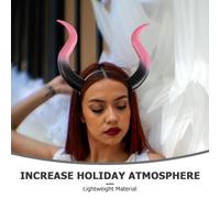 Artibetter 2 Pièces Headband Cornes de Diable Halloween Accessoire Costume Bandeau Cheveux Cornes Démon pour Fête Carnaval Cosplay Vert et Rose