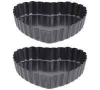 Artibetter 2 pièces Lot de Plaques à Pizza Acier Haute Résistance Moule Cœur Antiadhésif Résistant Chaleur Cuisson Rapide et Démoulage Facile pour Tartes et Crêpes