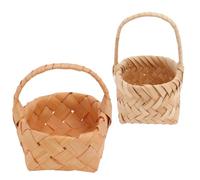 Artibetter 2 Pièces Mini Panier Décoratif en Bois Khaki Panier de Fleurs Accessoire Photo de Mariage Décoration Intérieure Bureau Domestique Style Simple et Pratique
