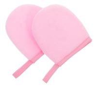 Artibetter 2 Pièces Moufles D'application Autobronzant Réutilisable en Peluche Rose pour Appliquer Lotion, Expérience Confortable, Protège les Mains Efficacement
