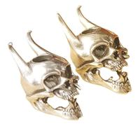 Artibetter 2 Pièces Pendentif Tête de Mort en Cuivre Rétro pour Création de Bijoux Diy, Léger et Unique, pour Projets de Fabrication de Colliers et Décorations Originales