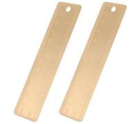 Artibetter 2 Pièces Petite Règle de Mesure en Laiton 12cm à Double Échelle | Marquages Précis, Format Léger, Usage Extérieur, Dessin et Relevés Naturels, Finition Or Compacte