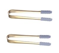 ARTIBETTER 2 pièces Pince à Glace Inox Dorée avec Embouts Silicone Antidérapants Pince Multifonction pour Glaçons Sucre et Apéritifs Set pour Bar Café et Fête
