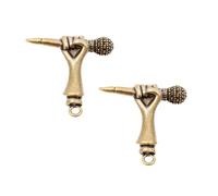 Artibetter 2 Pièces Porte Clé Pendentif Microphone Décorations DIY pour Sac à Clés Accessoires Créatifs