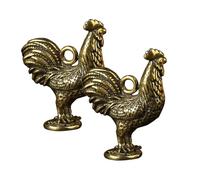 Artibetter 2 Pièces Porte-clés Laiton Pendentif Créatif Signe Du Zodiaque Coq Léger et Symbole de Richesse et Longévité Cadeau pour Femmes et Amis