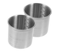 ARTIBETTER 2 pièces Tasse à Mesurer Inox sans Poignée Lot de Graduée pour Farine Riz et Sirop Ustensile de Cuisine Polyvalent pour Pâtisserie et Cuisson Précise