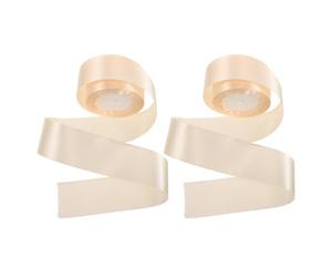 Artibetter 2 Rouleaux Ruban Satin Beige en Rouleau, Polyester 2 Pouces 24 | Finition Lisse, Bords Limitant L’effilochage, Format Pratique, pour Invitations et Emballage Présent
