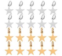 Artibetter 20 breloques étoiles en acier inoxydable : petits pendentifs étoiles à cinq branches avec anneau ouvert, accessoires pour la création de bijoux (colliers, boucles d'oreilles, etc.).