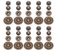 Artibetter 20 Ensembles De Boutons-Pression en Cuir Kit De Boutons-Pression en Alliage Vintage Kit De Réparation De Boutons-Pression en Cuir pour Jeans Sacs Vestes À Main À Coudre (Fleur
