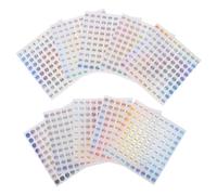 ARTIBETTER 20 Feuilles D’Étiquettes Autocollantes Numérotées Rondes Imperméables en PVC Laser Réfléchissant Adhésives pour Organisation Classement et Codage de Bouteilles Échantillons et