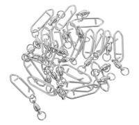 Artibetter 20 Pièces Émerillons Pivotants en Acier Inoxydable Mousqueton Rapide, Résistant à l'usure, Pêche au Brochet Pêche au Gros Poisson