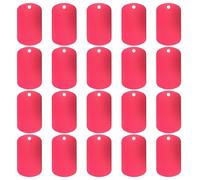 Artibetter 20 pièces Lot de Médailles Rectangulaires Aluminium pour Chien et Chat Double Face pour Gravure Personnalisée Accessoires Durables pour Collier Finition Polie Rouge
