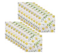 Artibetter 20 Serviettes en Papier à Motifs de Marguerites, Résistantes et Douces, Décoration de Fleur Élégante pour Goûters et Anniversaires