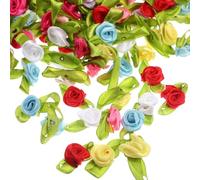Artibetter 200 Pièces Mini Roses en Tissu Polyester de Rose pour Broches et Serrage-têtes, Touche Confortable pour Personnaliser Vêtements et Accessoires DIY Couleur Couleur Aléatoire