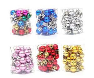 Artibetter 24 Pièces Mini Boules De Noël Boules d'arbre De Noël Décoration De Noël Décoration De La Maison Orange Ampoule Verdure Guirlande Pendentif Lob Arbre De Noël Boule en Plastique