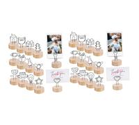 ARTIBETTER 26 Pièces Porte Cartes Bois avec Clips Support Photo Vintage Titulaire de Carte de Table pour Mariage Fête et Mémo