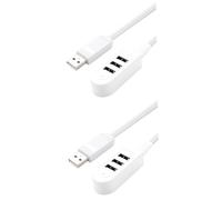 Artibetter 2pièces Hub USB Ports Chargeur Multi-Fonction avec Ligne Extension pour Ordinateurs Et Appareils Mobiles Blanc Compact Et Portable