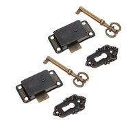 Artibetter 2pièces Serrure Antique Pour Meubles De Verrous Décoratifs Pour Coffres Armoires Et Boîtes à Bijoux Finition Rétro Pour Mobilier Vintage