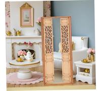ARTIBETTER 3 Pièces Porte Double Miniature pour Maison de Poupée Modèle Architecture Chinoise Hui Portes Articulées Fonctionnelles Accessoires DIY pour Décoration Maison de Poupée