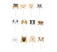Artibetter 36 Décorations Gâteau Anniversaire Chien en Papier Léger, Kit 12 Pcs par Feuille X3 Feuilles, Accessoires Fête Animaux de Compagnie, Décorations Gâteaux Thème Chien