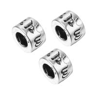 Artibetter 3pcs Pendentifs en Argenté pour Fabrication Bijoux Diy, Accessoires Délicats Six Mots, Travail Fin pour Collier Chapelet ou Boucles D'oreilles