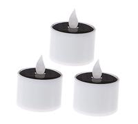 Artibetter 3pièces Lot de Bougies Solaires LED Étanches à Flamme Jaune Vacillante Lampe Bougie Solaire sans Flamme pour Décoration Jardin Terrasse Et Maison Énergie Rechargeable