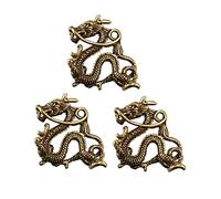 Artibetter 3pièces Pendentif Dragon Laiton Pour Diy Porte-clés Ornement Zodiacal Vintage Petit Décor Suspendu