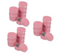 ARTIBETTER 4 Ensembles Récipient Rond En Étain Vide Boîtes En Fer Blanc Avec Couvercle Conteneur D'articles Petites Boîtes Avec Couvercles Aluminium Pink 8 Pièces * 4