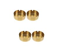 Artibetter 4 Pcs Cigarettes Cendrier Rond en Acier Inoxydable Titulaire de Cendres de Cendres de Cendres de Cendrier Cendrier de Bureau pour La Maison Bureau de Bureau Restaurant 8Cm Doré