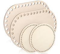 ARTIBETTER 4 Pièces Bases pour Panier Fond Ovale Rond Naturel pour Bricolage Au Crochet et Accessoires de Tricot Vannerie