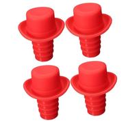 ARTIBETTER 4 pièces Bouchon de Bouteille Silicone Créatif Lot de Cache Bouchon Chapeau pour Vin et Bière Étanche et Réutilisable Accessoire Décoratif pour Bouteilles