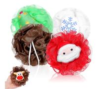 ARTIBETTER 4 Pièces Boule de Bain Style Noël Créatif Père Noël | Wadding et Pe, Mousse Riche et Nettoyage Profond, Massage Cutané pour Bain de Fête
