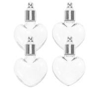 Artibetter 4 Pièces Breloque Bouteille à Souhaits en Verre, Mini-bouteille Wish, Pendentif Cœur 6mm, Bouchon Vissé Argenté, Décoration Suspendue Diy, Voyage et Lune de Miel