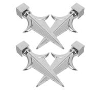 Artibetter 4 Pièces Cache-Poste de Clôture Argenté Embouts de Mât de Drapeau Trident Métalliques Décoratifs Adaptés aux Tubes Protection et Décoration Extérieure pour Jardin