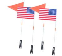 Artibetter 4 Pièces Mât de Drapeau de Sécurité pour Vélo Garçon et Filles | Fixation, Anti-torsion et Stable, pour Déplacements École et Quartier, Fanion Rouge Visible