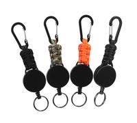ARTIBETTER 4 pièces Porte Badge Rétractable avec Enrouleur de Clé Automatique pour Activités Extérieures Design Élégant et Couleurs Noir Vert Orange et Camouflage