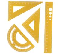 Artibetter 4 Pièces Règles Alliage Aluminium Outil de et Rapporteur pour Étudiants Architectes et Ingénieurs