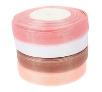 ARTIBETTER 4 Rouleaux Rubans Décoratifs Transparent Organza Lot de Roulaux de Coréen Argenté pour Bricolage Décorations de Fête