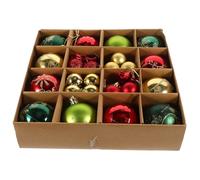 ARTIBETTER 44 Boules de Noël Décoratives en Plastique Ø 3-6 CM Couleurs et Vert Ensemble 44 Pièces Boîte Présent Pendentifs Suspendus pour Sapin et Décoration Festive