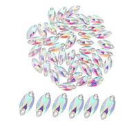 ARTIBETTER 48 pièces Strass Flatback Goutte Eau à Coudre Double Verre Embellissements DIY pour Vêtements Chaussures Sacs et Chapeaux