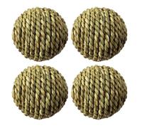 Artibetter 4pcs de Balle en Paille pour Hamster et Perroquet, Stimule l'exercice et Soulage L'ennui la Cage, Naturel à Grignoter