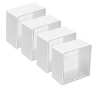 ARTIBETTER 4pièces Boîtes de Rangement Murales pour Cosmétiques Organisateur Suspendu Anti-poussière Pratique pour Bureau et Salle de Bain Blanc