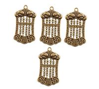 Artibetter 4pièces Porte-clés Décoratif Laiton Forme De Boulier Petit Pendentif Gadget Diy