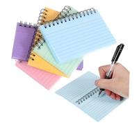 ARTIBETTER 5 pièces à Spirale Colorés à Index Lignés avec Anneaux Métalliques pour Bureau École Notes Apprentissage et Prise de Notes Facile