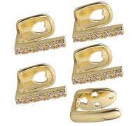 Artibetter 5 Pièces Bijoux de Dents Hip-hop Dorés, Ensemble Trois en Métal