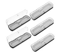 Artibetter 5 Pièces Boîte à Stylos Transparente Rectangulaire Étui Plastique Compartiment Anti-poussière pour Stylo Plume et Crayons Organiseur Clair pour Bureau et Étude